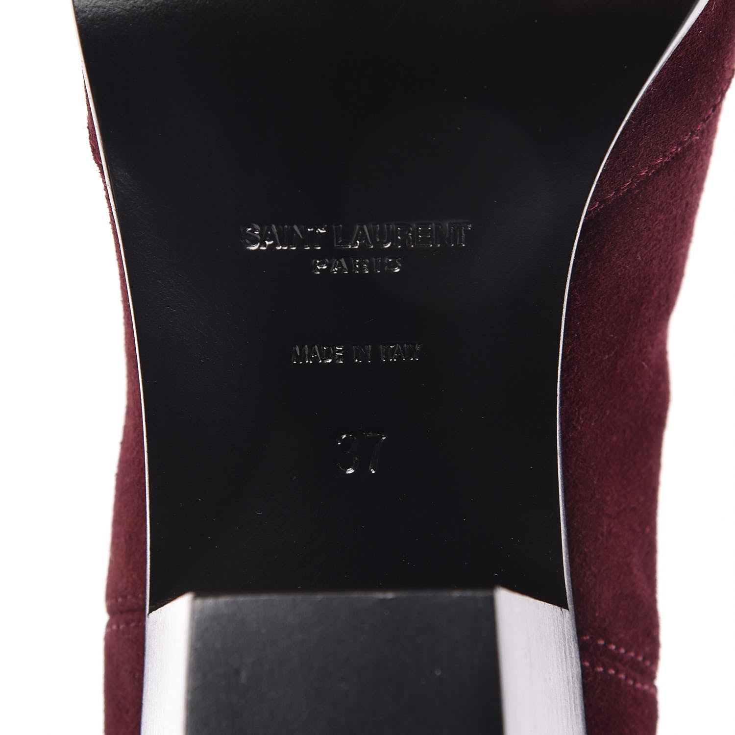 Saint Laurent Suede Chelsea Boots 37 Wine 6 of 9