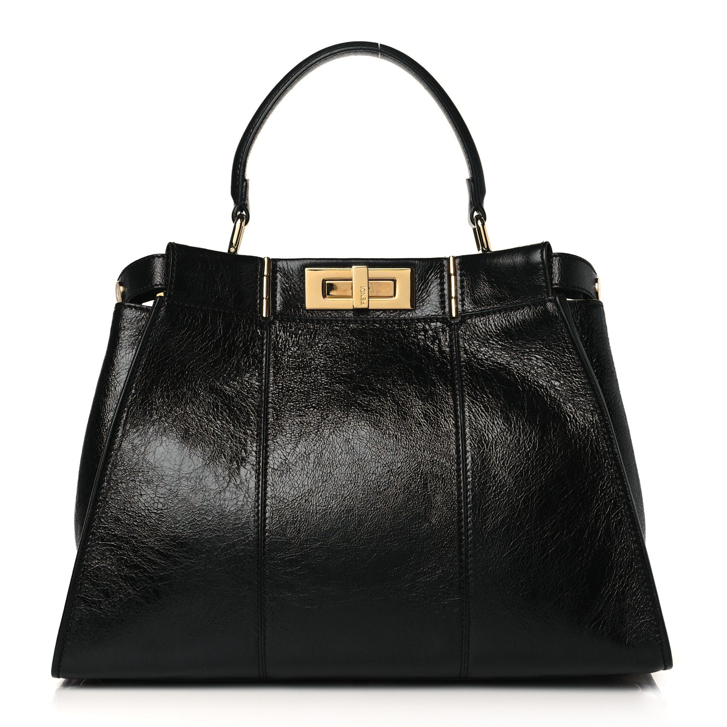 Agnello Old Shine Medium Peekaboo Iconic Satchel Black