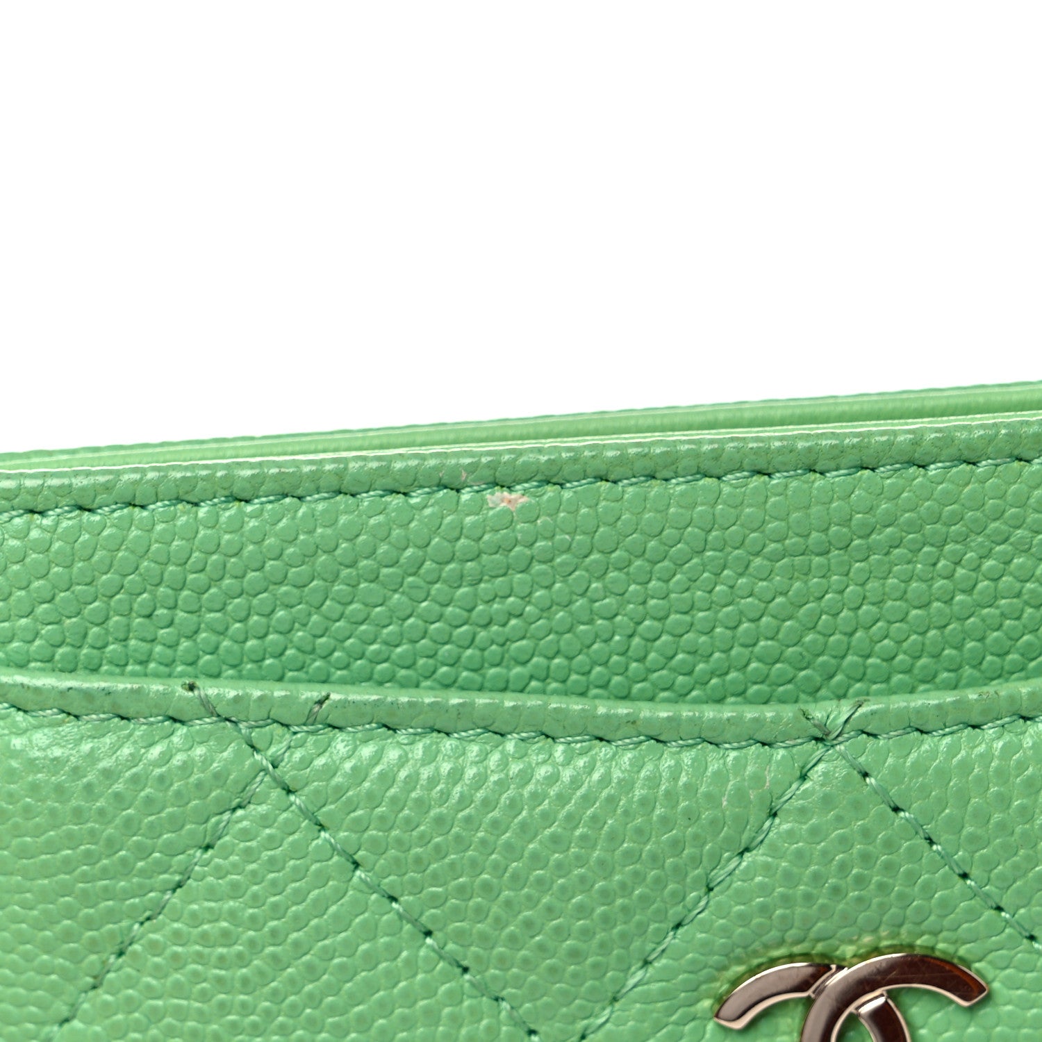Chanel Caviar Quilted Card Holder Green 13 of 14