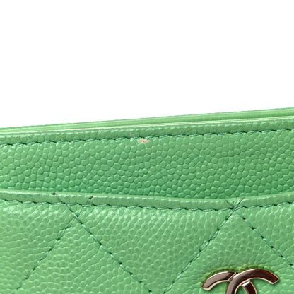 Chanel Caviar Quilted Card Holder Green 13 of 14