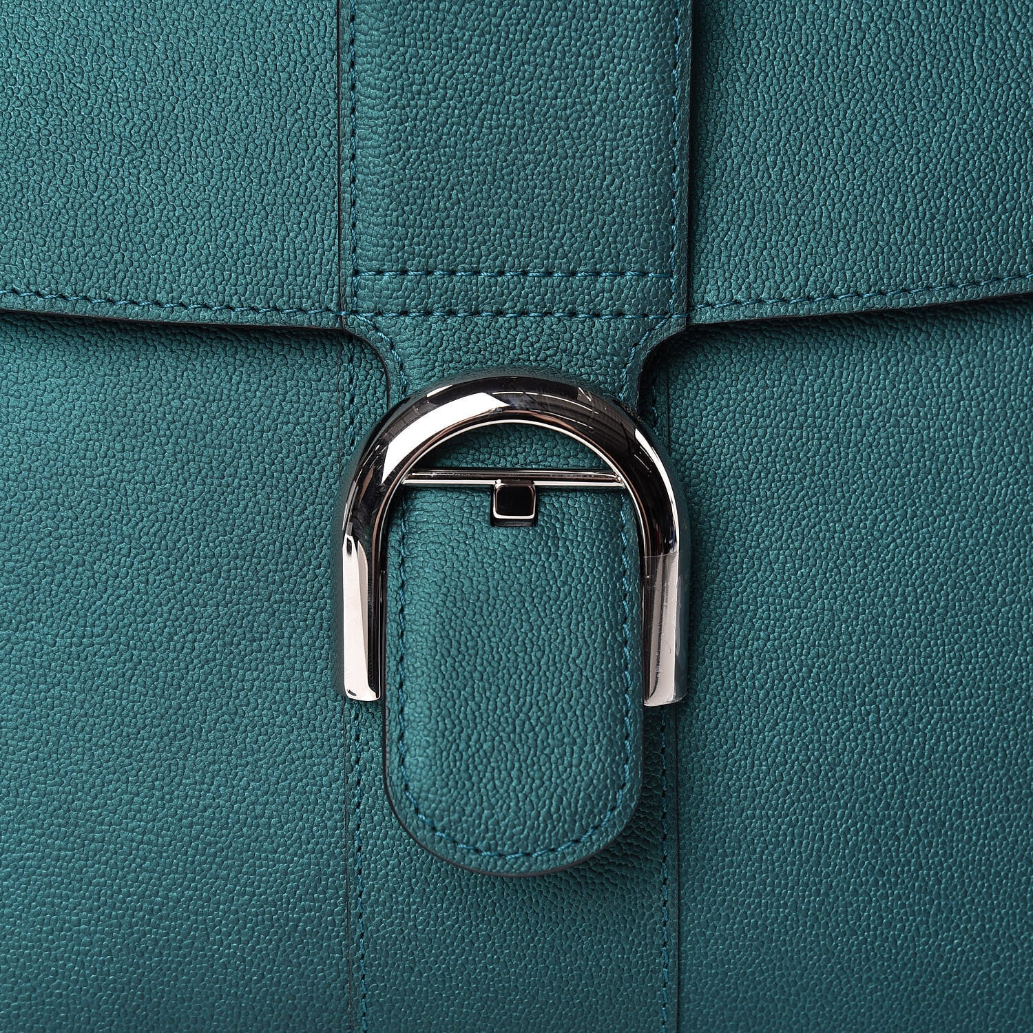 Delvaux Metallic Calfskin MM Brillant Satchel Satin Peacock 8 of 12