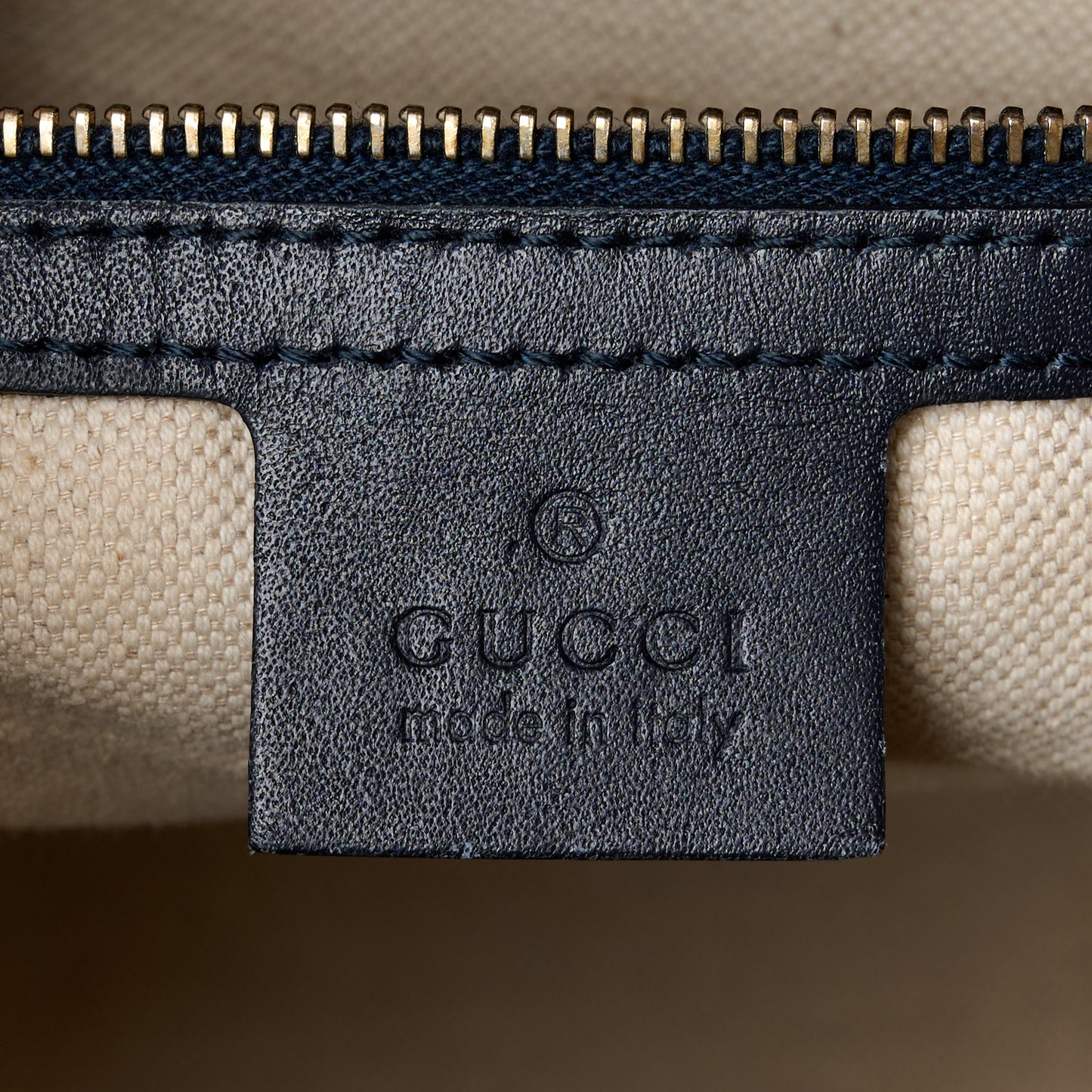 Monogram Selleria Calfskin Vintage Web Medium Boston Beige Blue