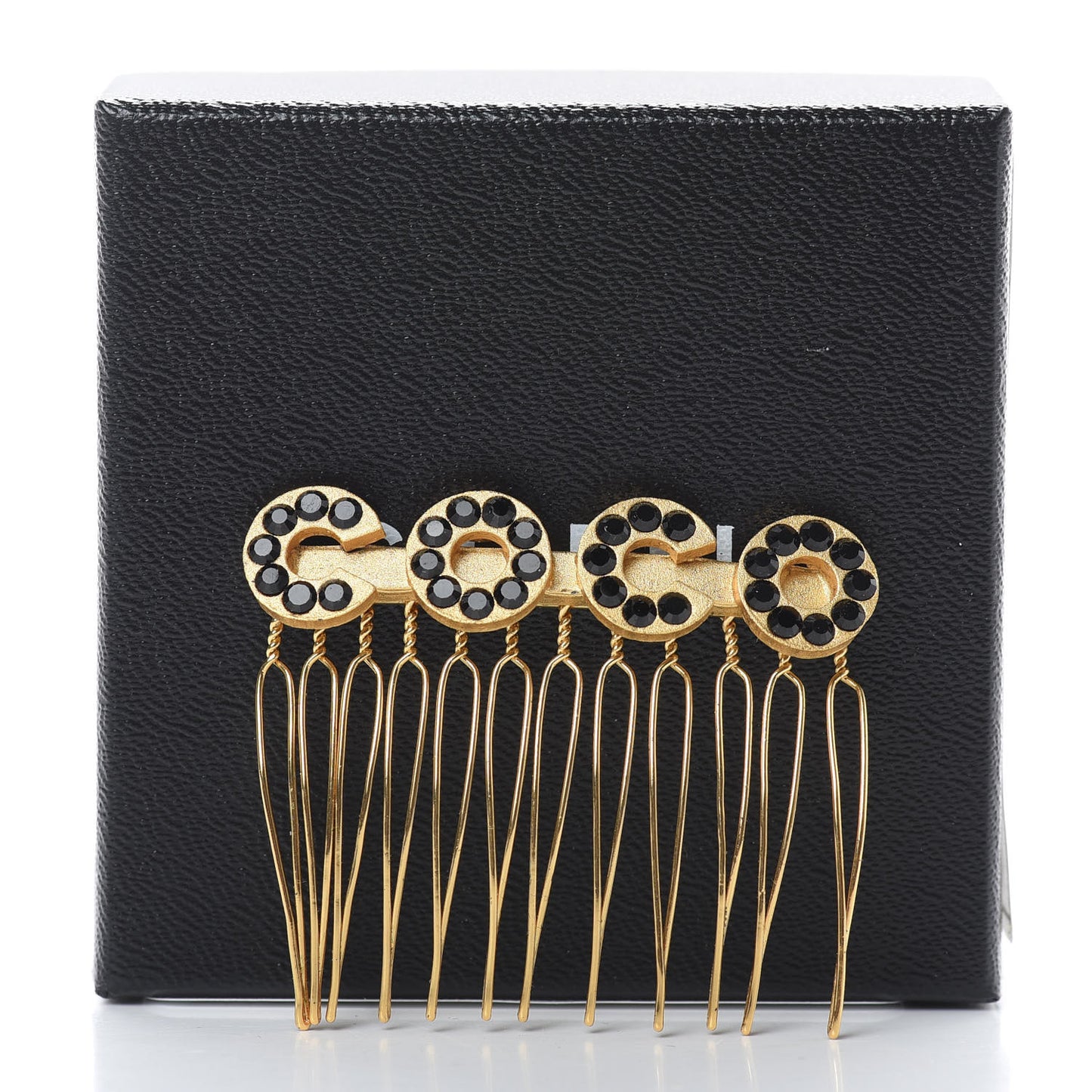 Resin Coco Hair Comb Gold Black
