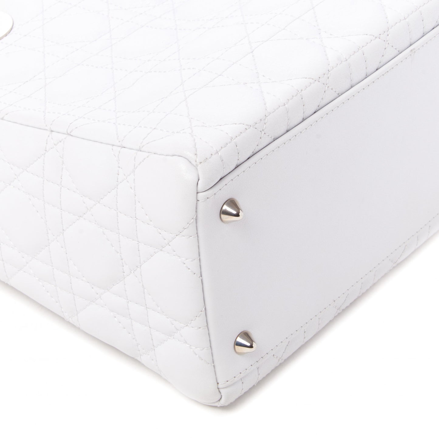 Lambskin Cannage Medium Lady Dior White