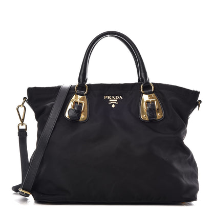 Prada Tessuto Nylon Soft Calf Tote Black 1 of 12