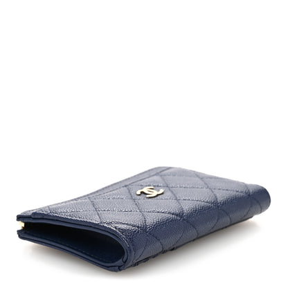 Chanel Caviar Quilted CC Zip Around Card Holder Navy 4 of 10