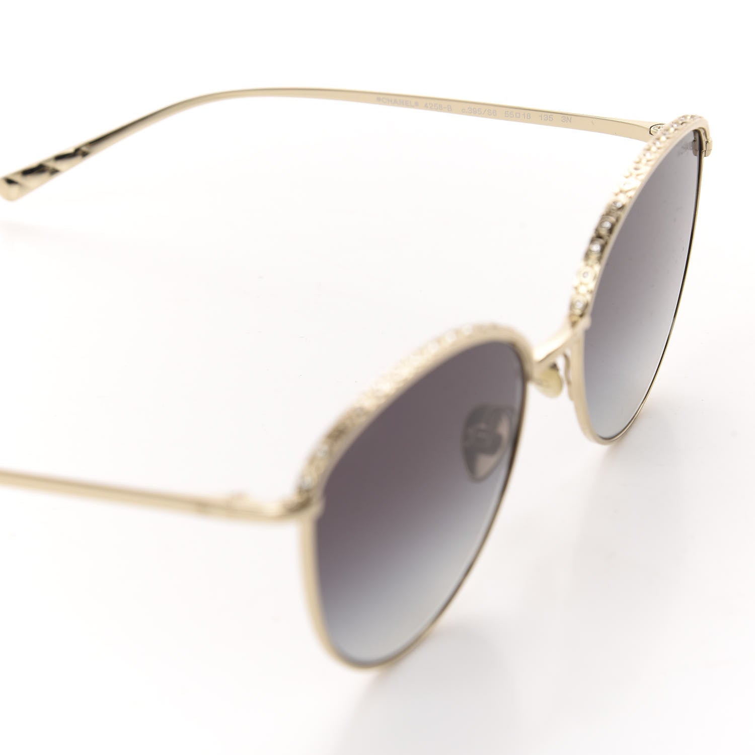 Chanel Metal Crystal Sunglasses 4258-B Gold 6 of 8