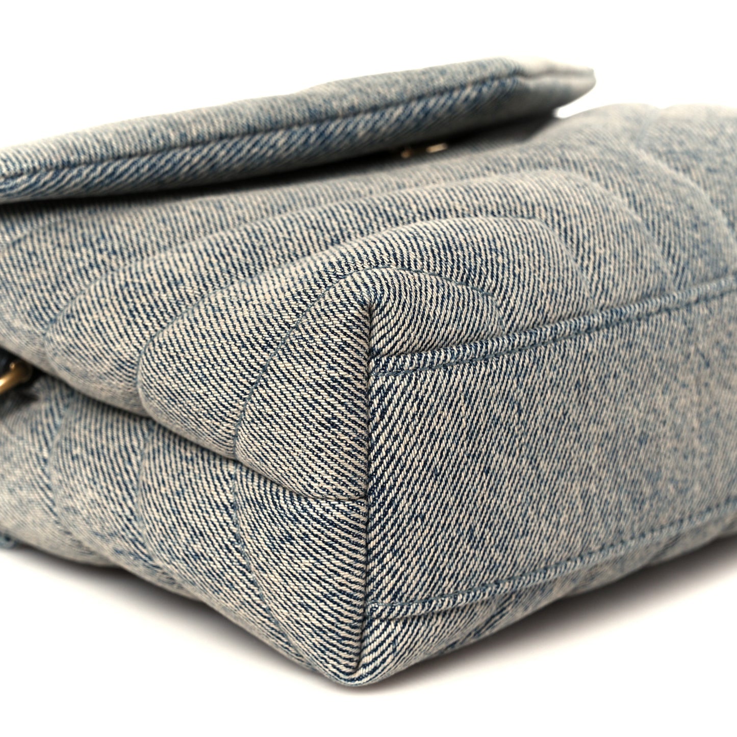 Denim Y Quilted Monogram Toy Loulou Crossbody Bag Grey