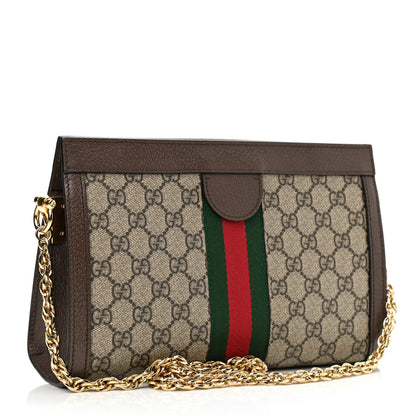 Gucci GG Supreme Monogram Web Small Ophidia Chain Shoulder Bag Brown 3 of 11