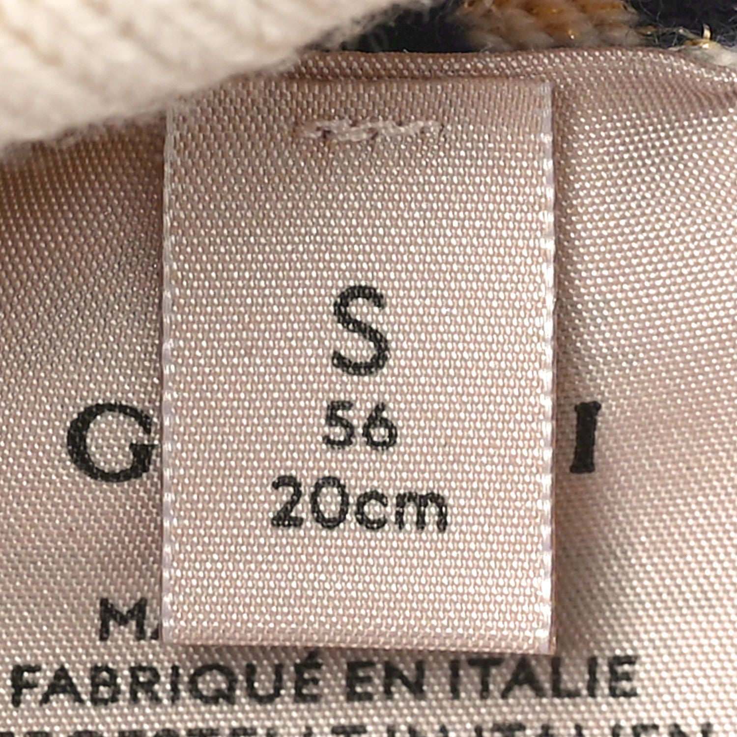 Gucci Cotton Monogram Jumbo GG Beanie Hat S Navy Ivory 6 of 7