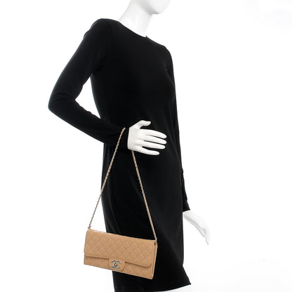 Chanel Lambskin Quilted Chain Clutch Flap Beige 2 of 9