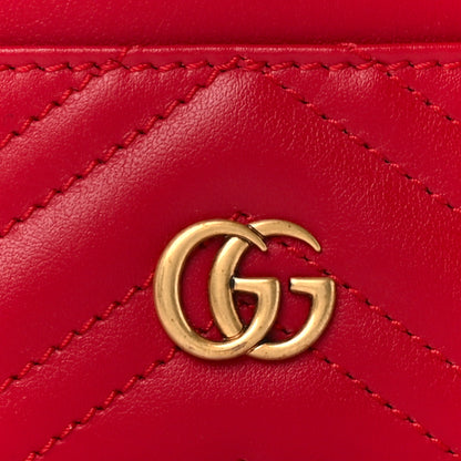 Gucci Calfskin Matelasse GG Marmont Card Holder Hibiscus Red 7 of 9