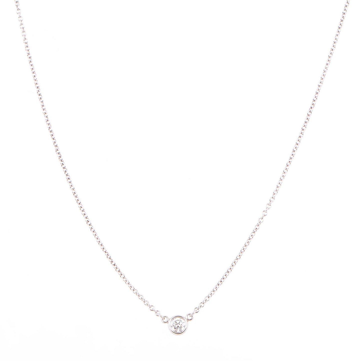 Platinum Diamond .12ct Elsa Peretti Diamonds by the Yard Pendant Necklace