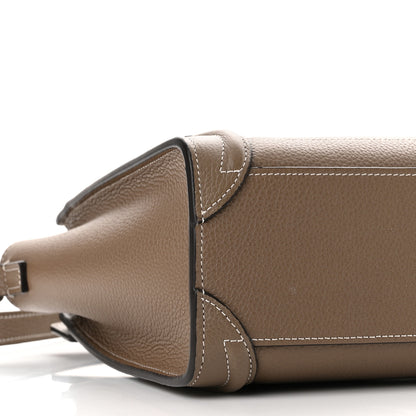 Celine Drummed Calfskin Nano Luggage Souris 9 of 14