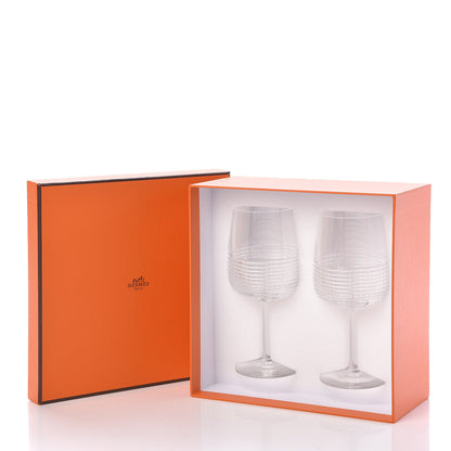 Hermes Crystal Intervalle Wine Glass Set Of 2 5 of 5