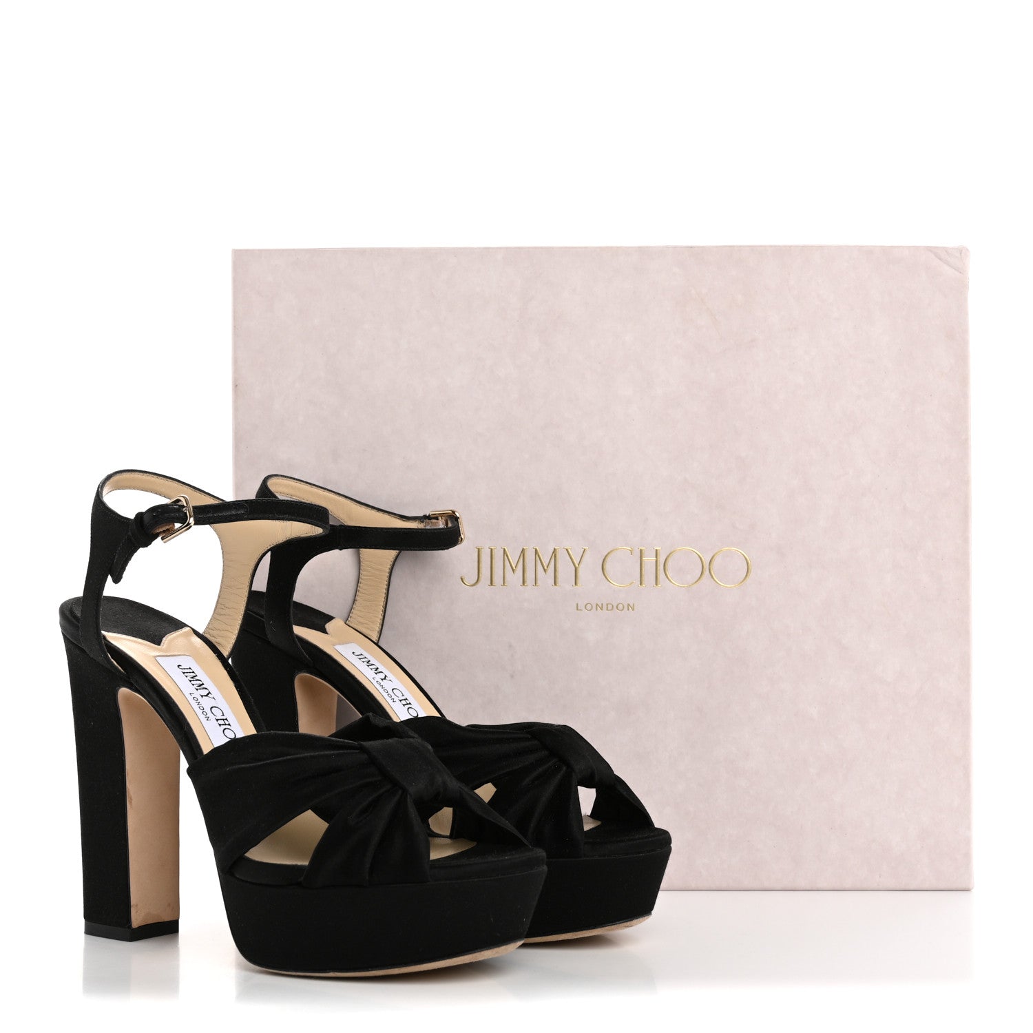 Jimmy Choo Satin Heloise 120 Sandals 38 Black 9 of 9