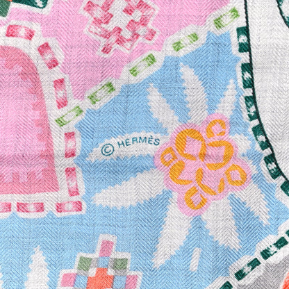 Hermes Cashmere Silk En Attendant Ulysse Shawl 140 6 of 7