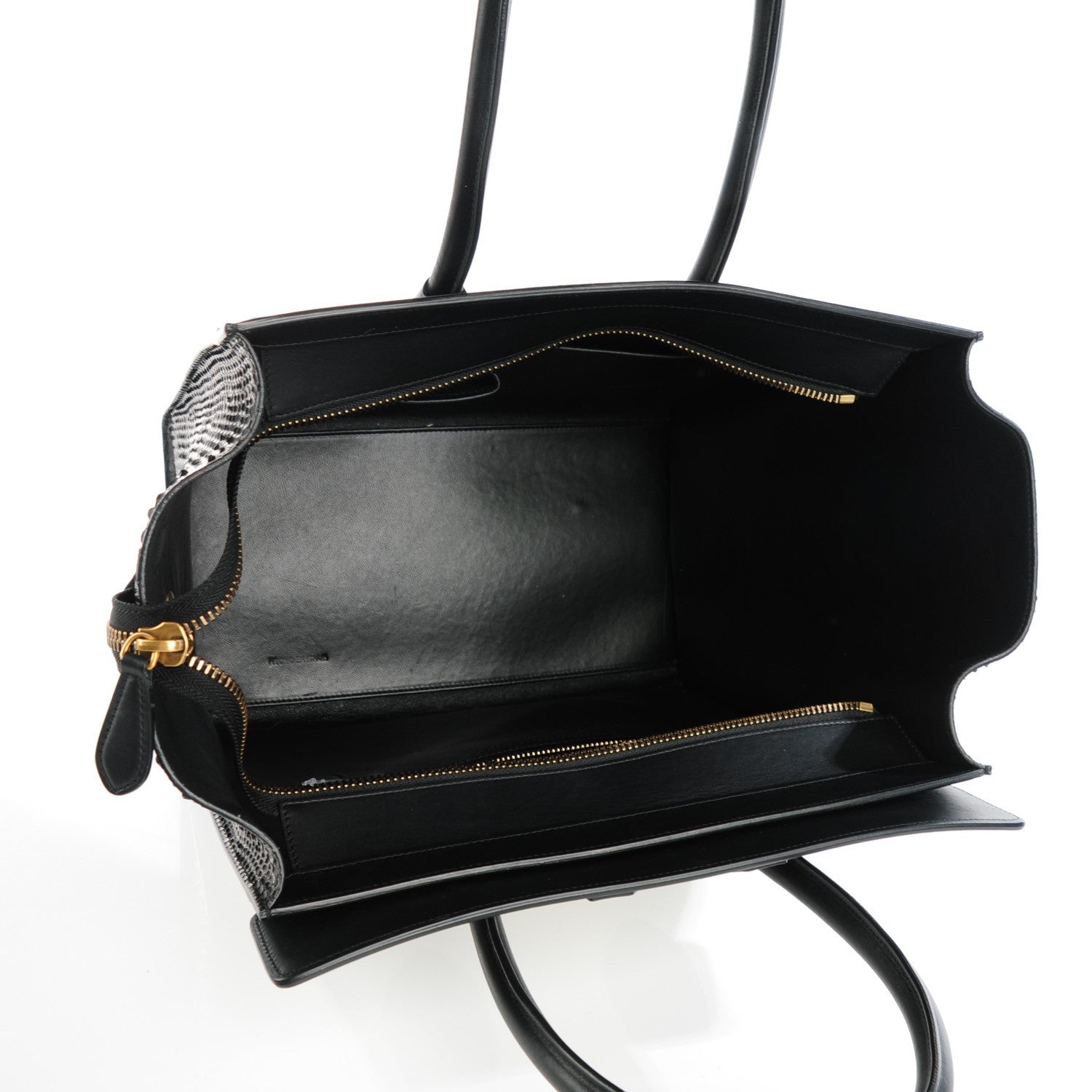 Celine Python Mini Bi-Color Luggage Black White 6 of 9