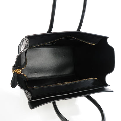 Celine Python Mini Bi-Color Luggage Black White 6 of 9