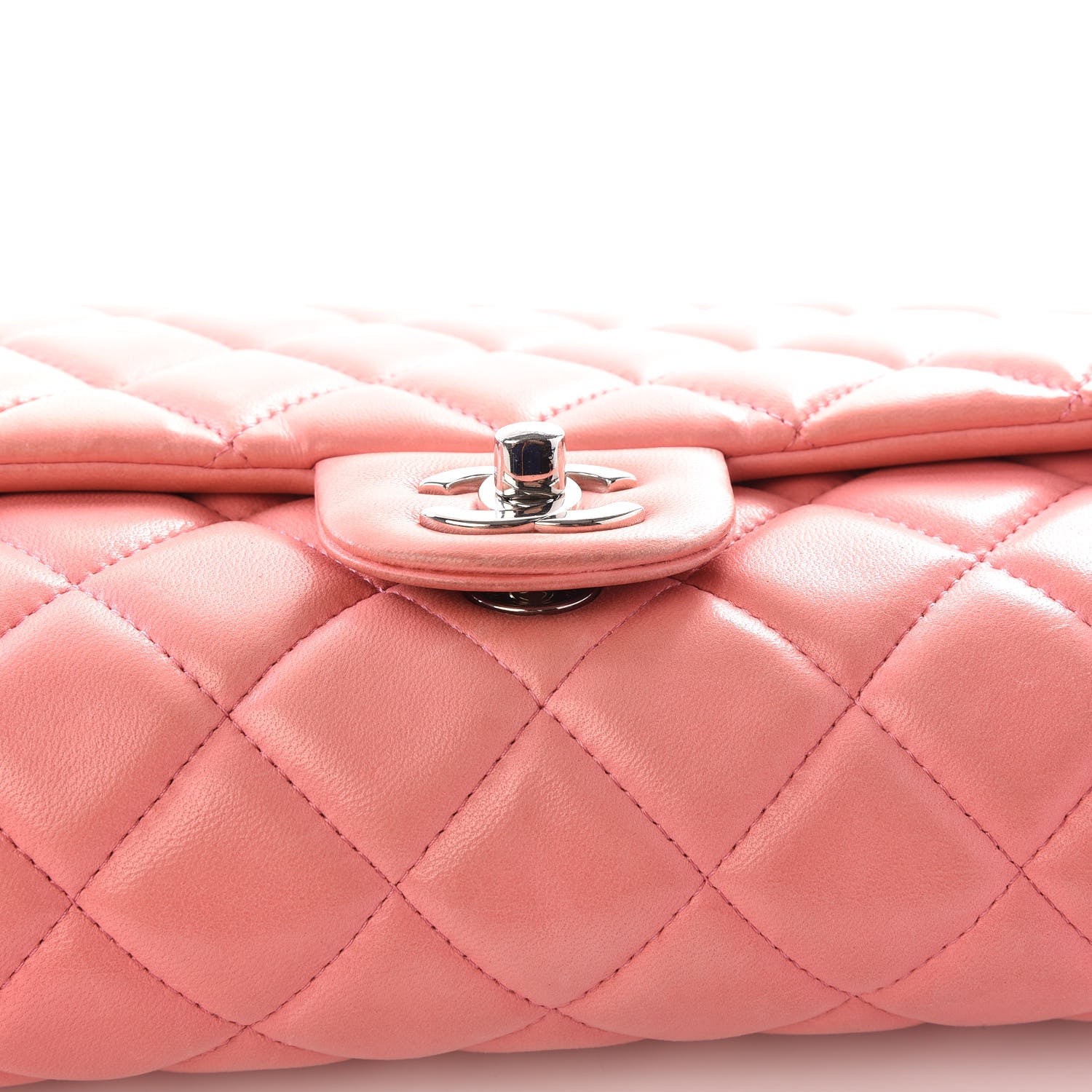Chanel Lambskin Quilted Clutch With Chain Flap Pink 12 of 13
