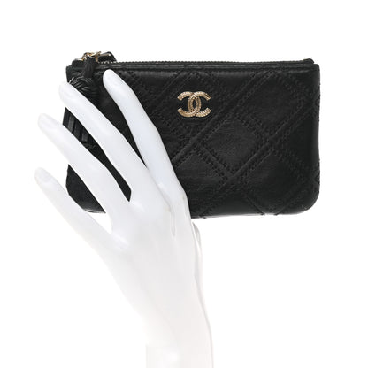 Chanel Lambskin Stitched Small Cosmetic Case Black 2 of 9