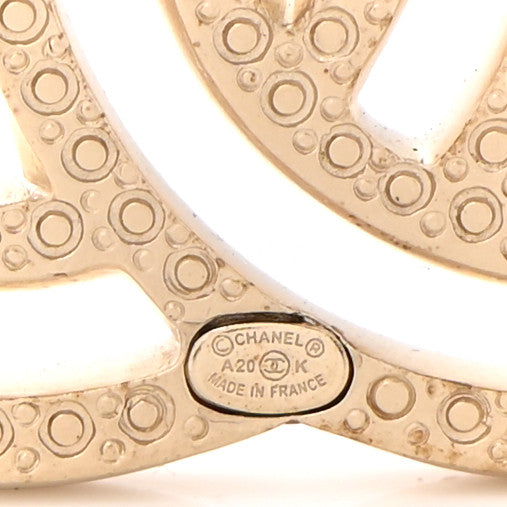 Crystal CC Brooch Light Gold