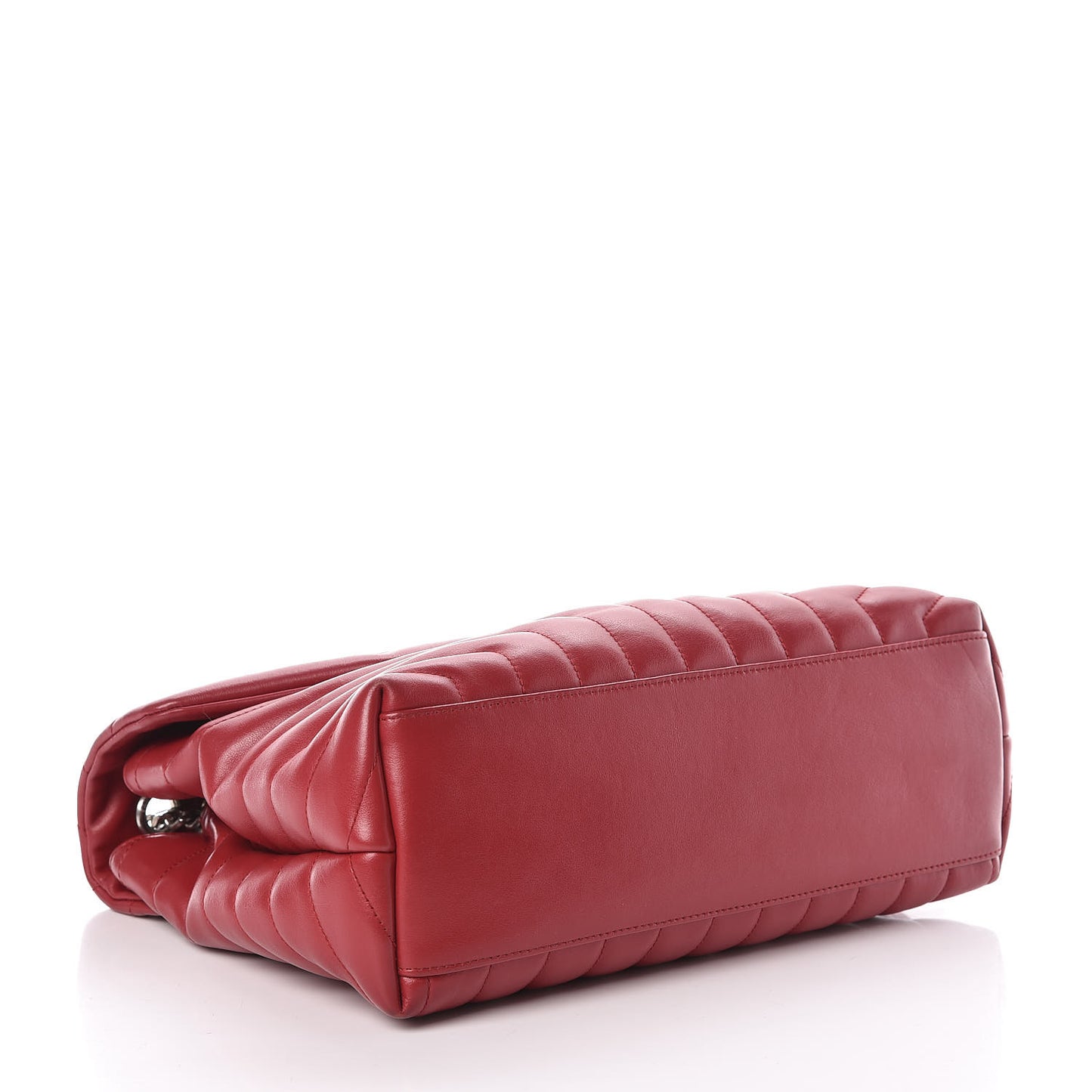 Calfskin Y Quilted Monogram Medium Loulou Chain Satchel Lipstick Red