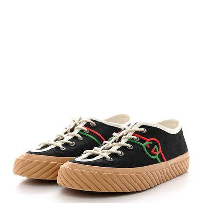 Gucci Monogram Interlocking G Mens Tortuga Low Top Sneakers 9.5 Black Mystic White 3 of 10