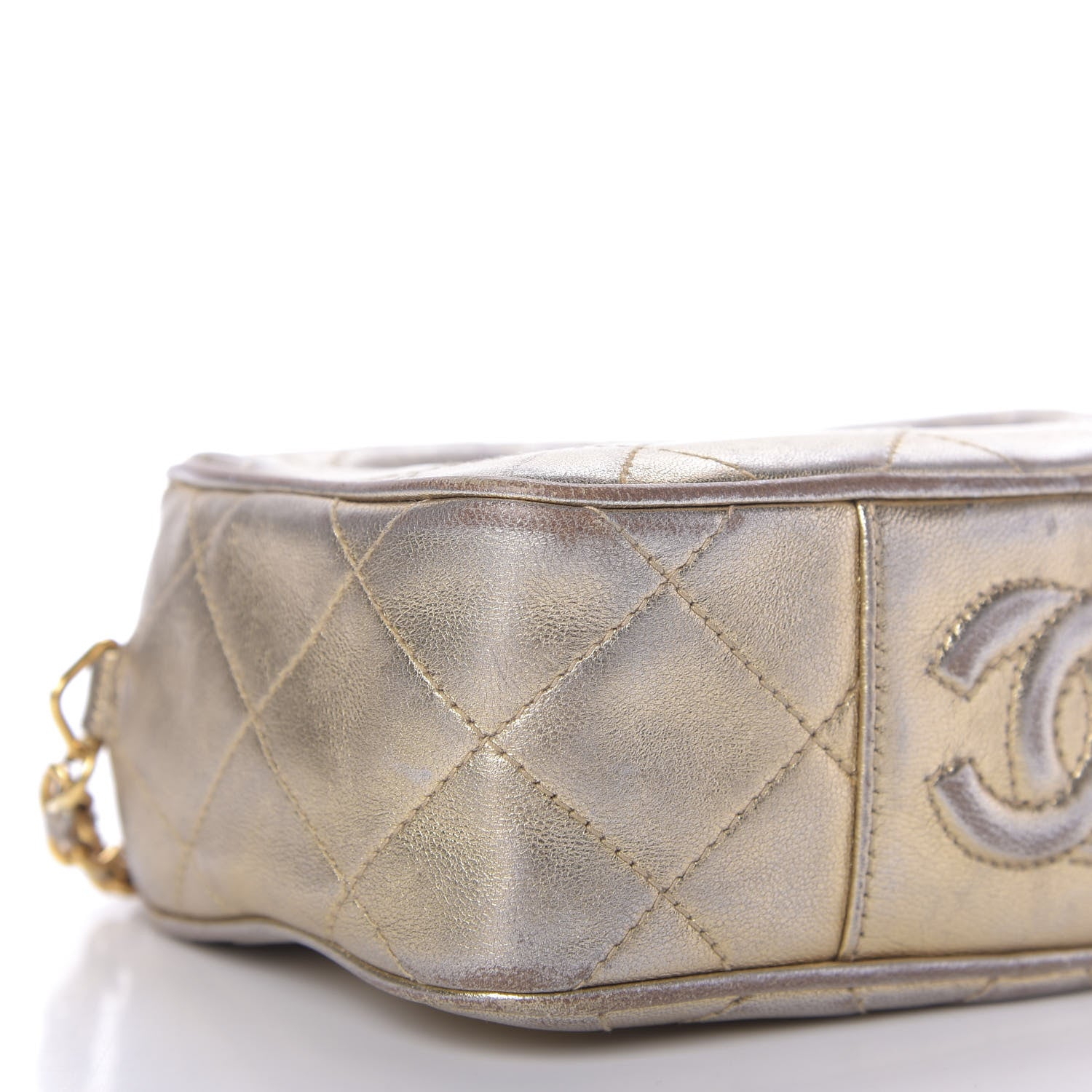 Chanel Metallic Lambskin Camera Case Gold 6 of 8