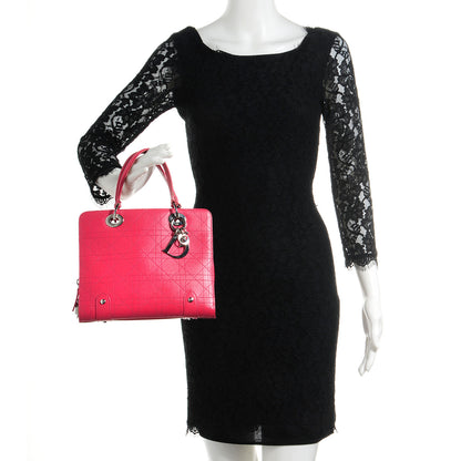 Christian Dior Calfskin Cannage Tote Hot Pink 2 of 8