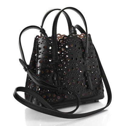 Alaia Calfskin Vienne Wave Mina 16 Bag Black 2 of 8