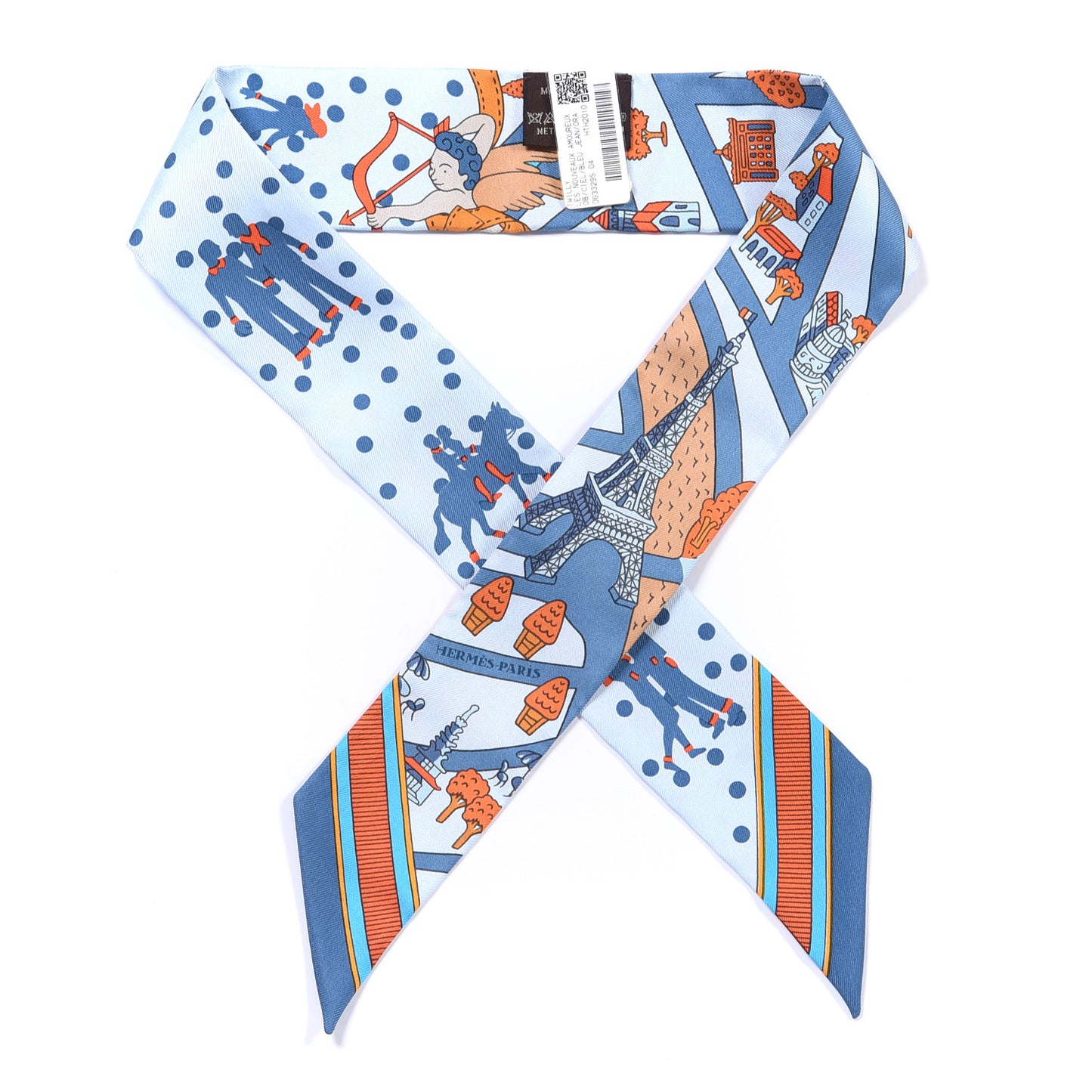 Silk Les Nouveaux Amoureux de Paris Twilly Ciel Blue Jean Orange