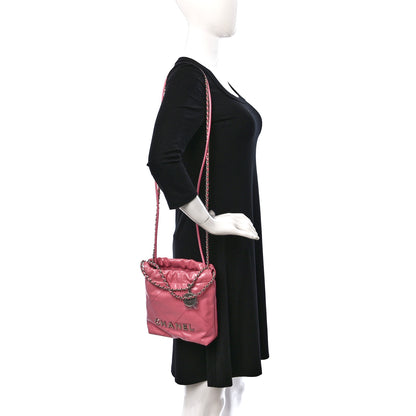 Chanel Shiny Calfskin Quilted Mini Chanel 22 Pink 2 of 10