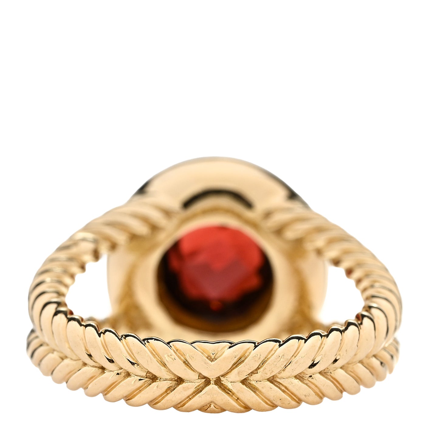 18K Yellow Gold Garnet Pink Sapphire 8mm Petite Cerise Ring 52 6