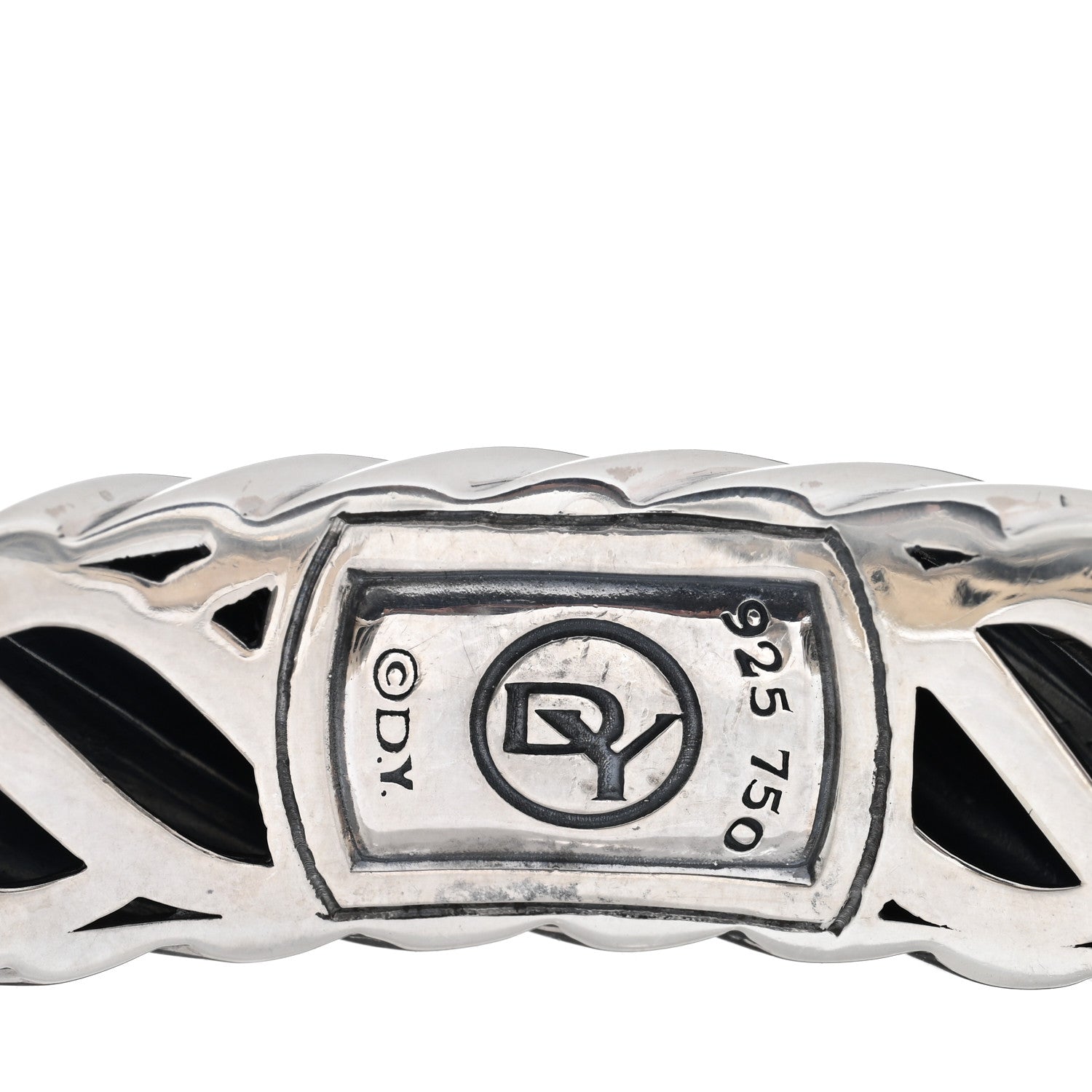 David Yurman Sterling Silver 18K Yellow Gold 15mm Waverly Bracelet 3 of 3