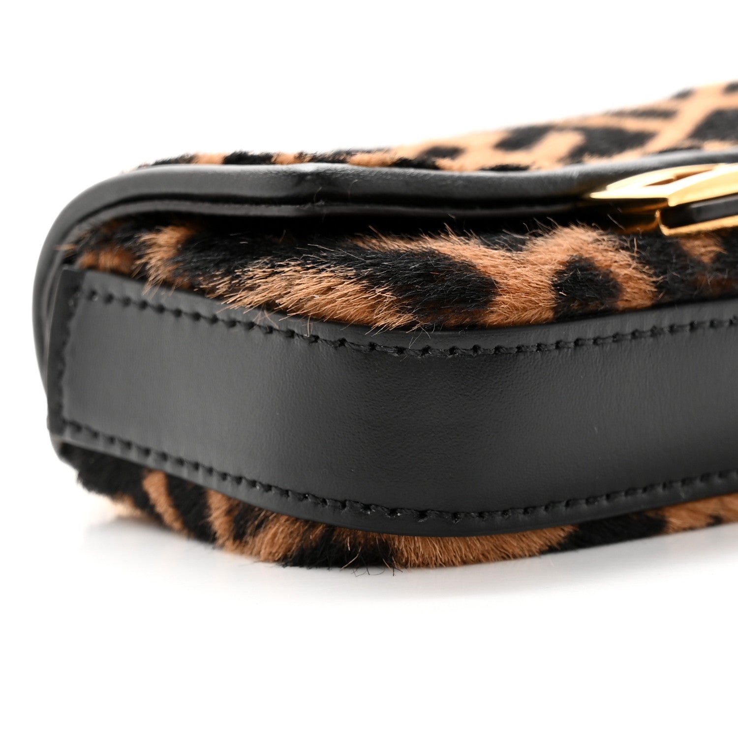 Fendi Sheared Sheepskin Vitello King FF Nano Baguette Charm Tobacco Moro Black 8 of 11