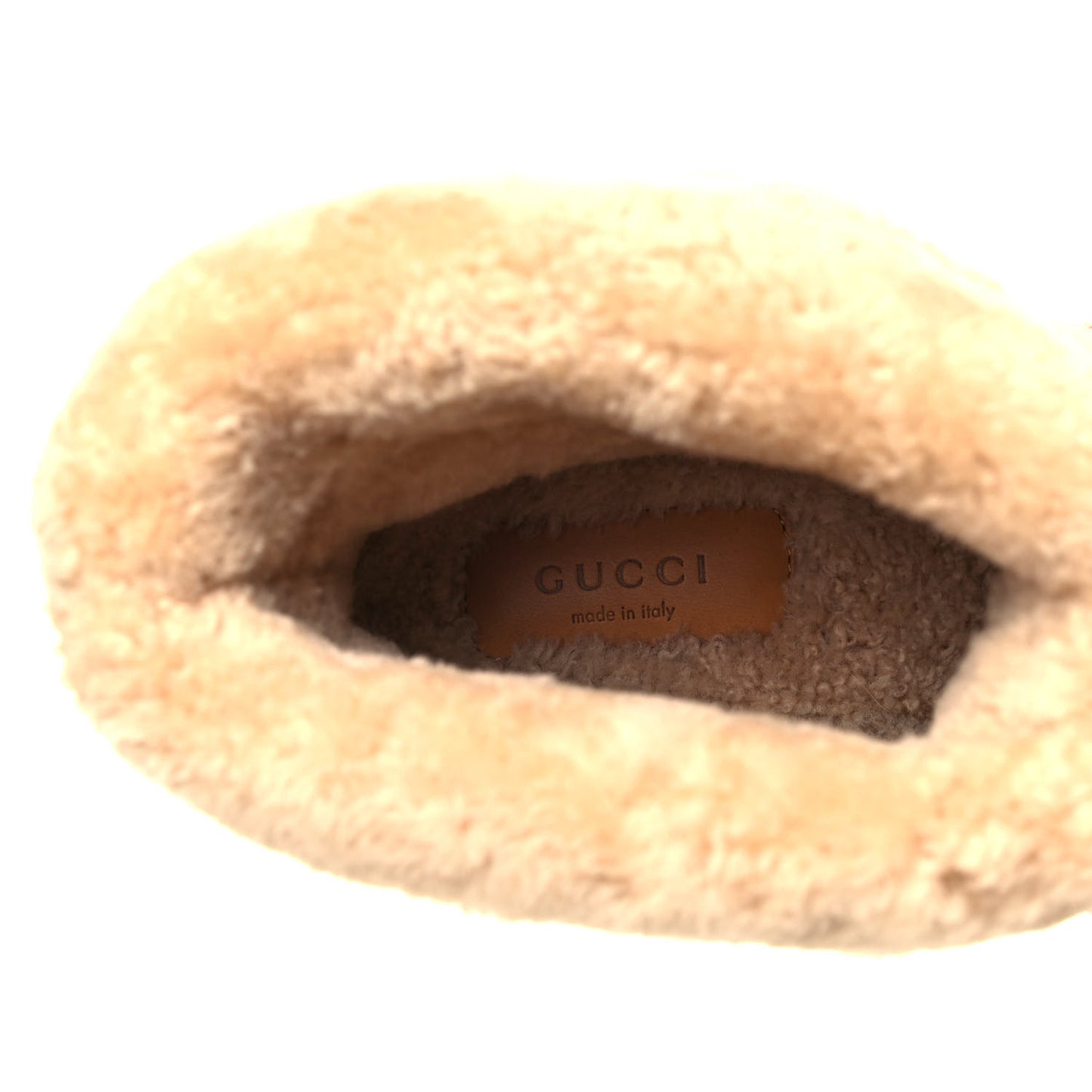 Covered Wool GG Monogram Womens Fria Horsebit Ankle Boots 37.5 Beige Ebony Butterscotch