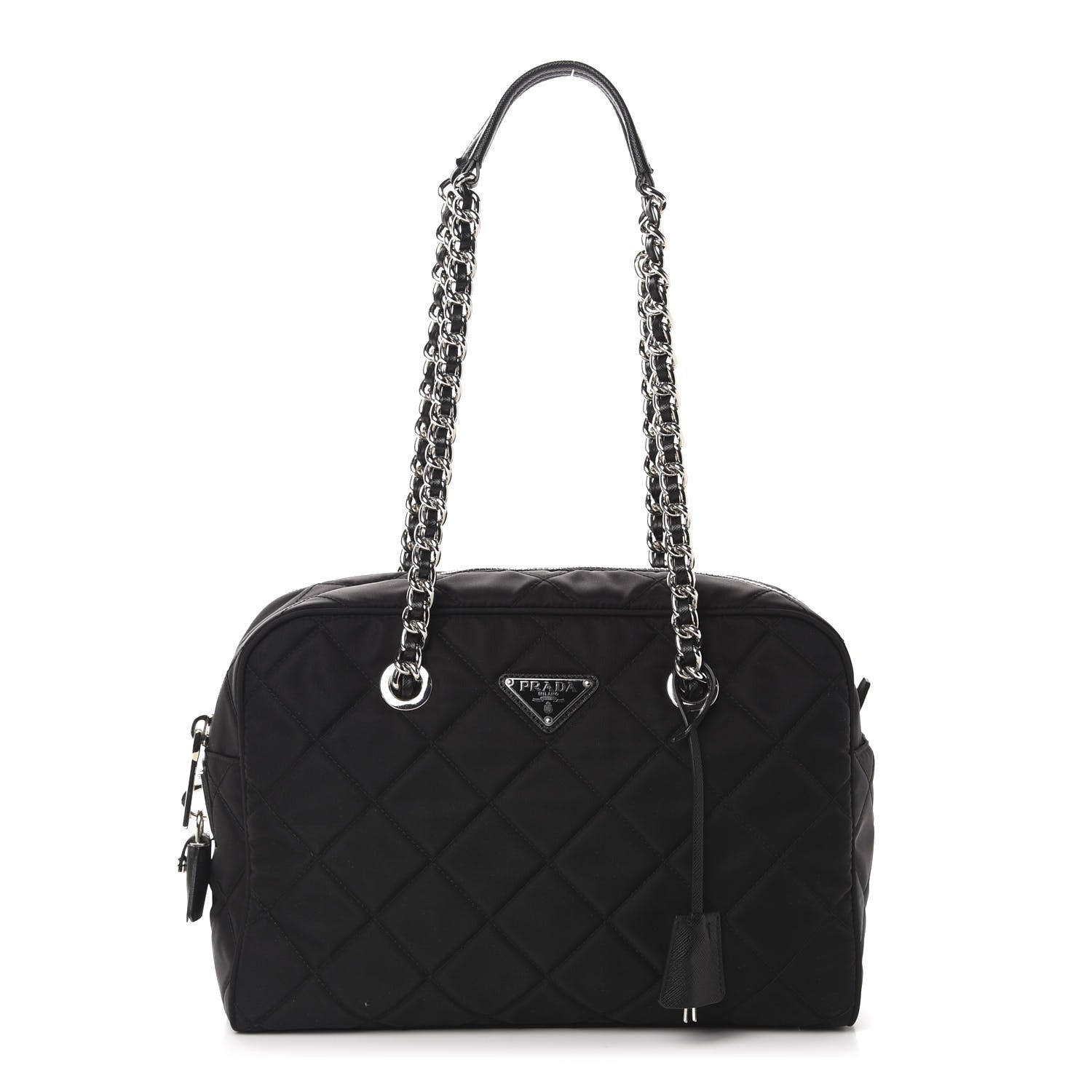 Prada Nylon Tessuto Impuntu Quilted Shoulder Bag Black 1 of 12