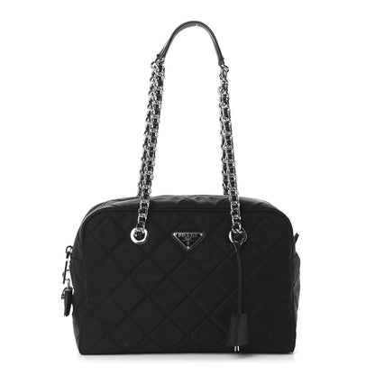 Prada Nylon Tessuto Impuntu Quilted Shoulder Bag Black 1 of 12