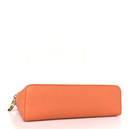Loro Piana Grained Calfskin L19 Extra Pocket Pouch Cinnamon Orange 4 of 8