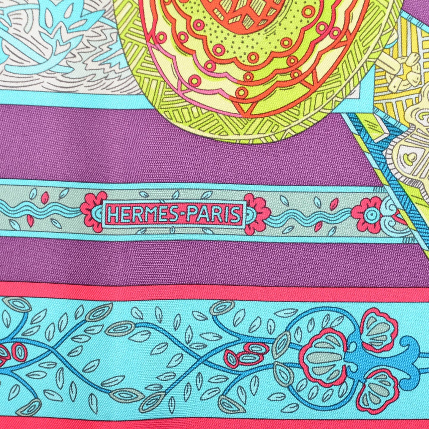 Silk Le Songe De La Licorne Scarf 90 Bleu Klein Parme Turquoise