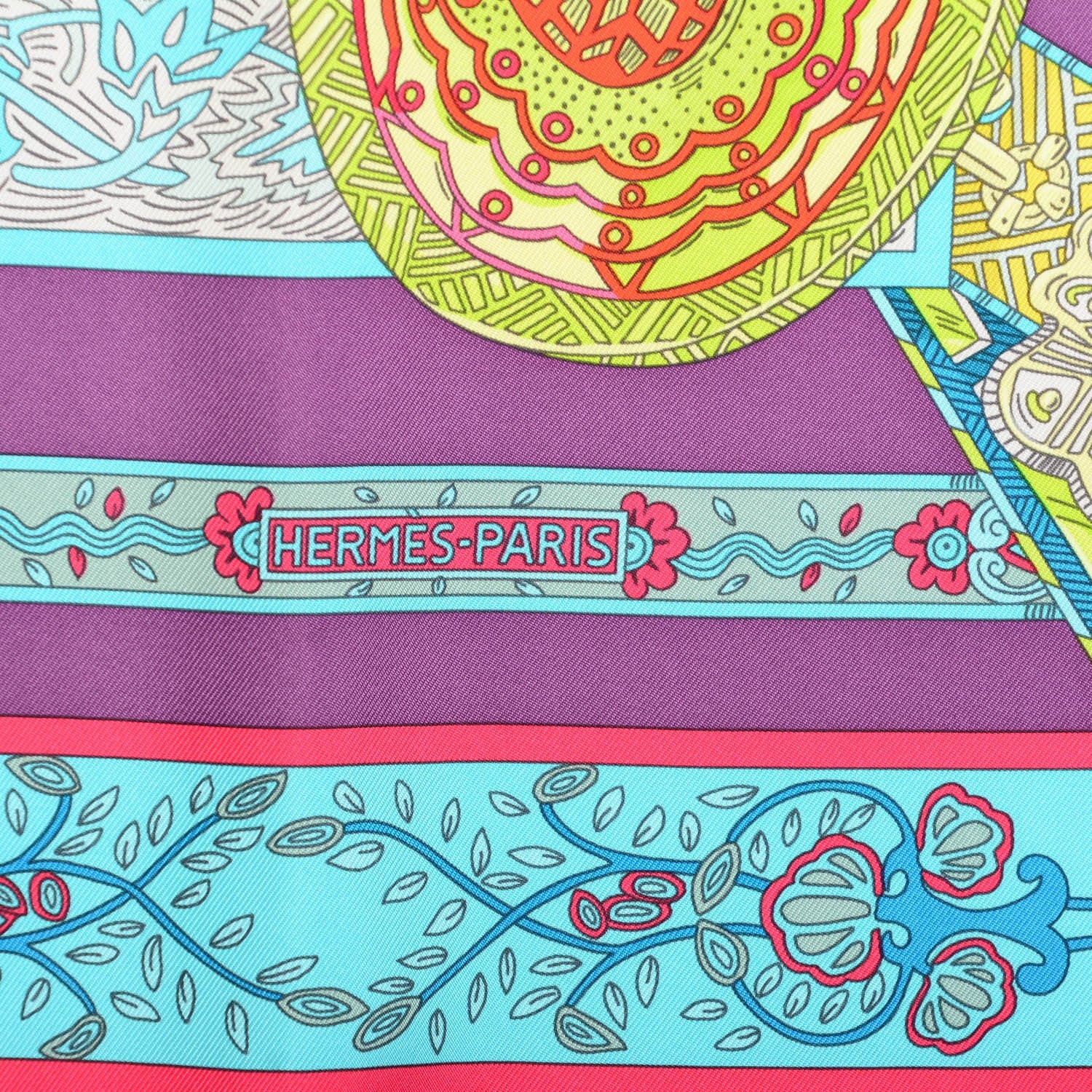 Hermes Silk Le Songe De La Licorne Scarf 90 Bleu Klein Parme Turquoise 3 of 6