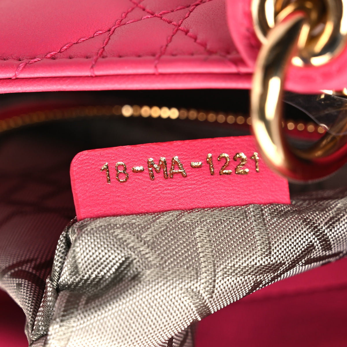 Lambskin Cannage Small My ABCDior Lady Dior Fuchsia