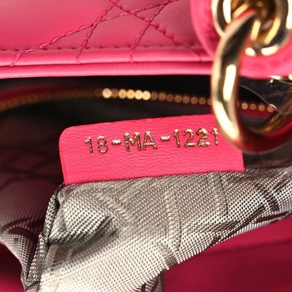 Christian Dior Lambskin Cannage Small My ABCDior Lady Dior Fuchsia 7 of 10