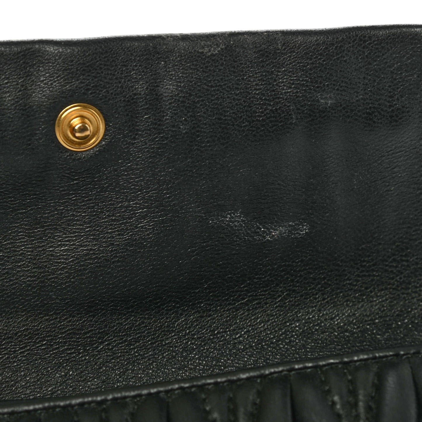 Nappa Matelasse Tri-Fold Flap Wallet Black