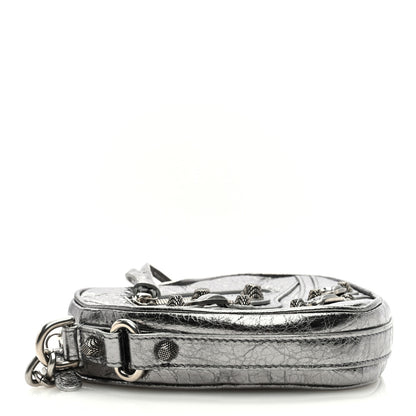Balenciaga Metallic Agneau Arena Mini Le Cagole Heart Bag Silver 4 of 8