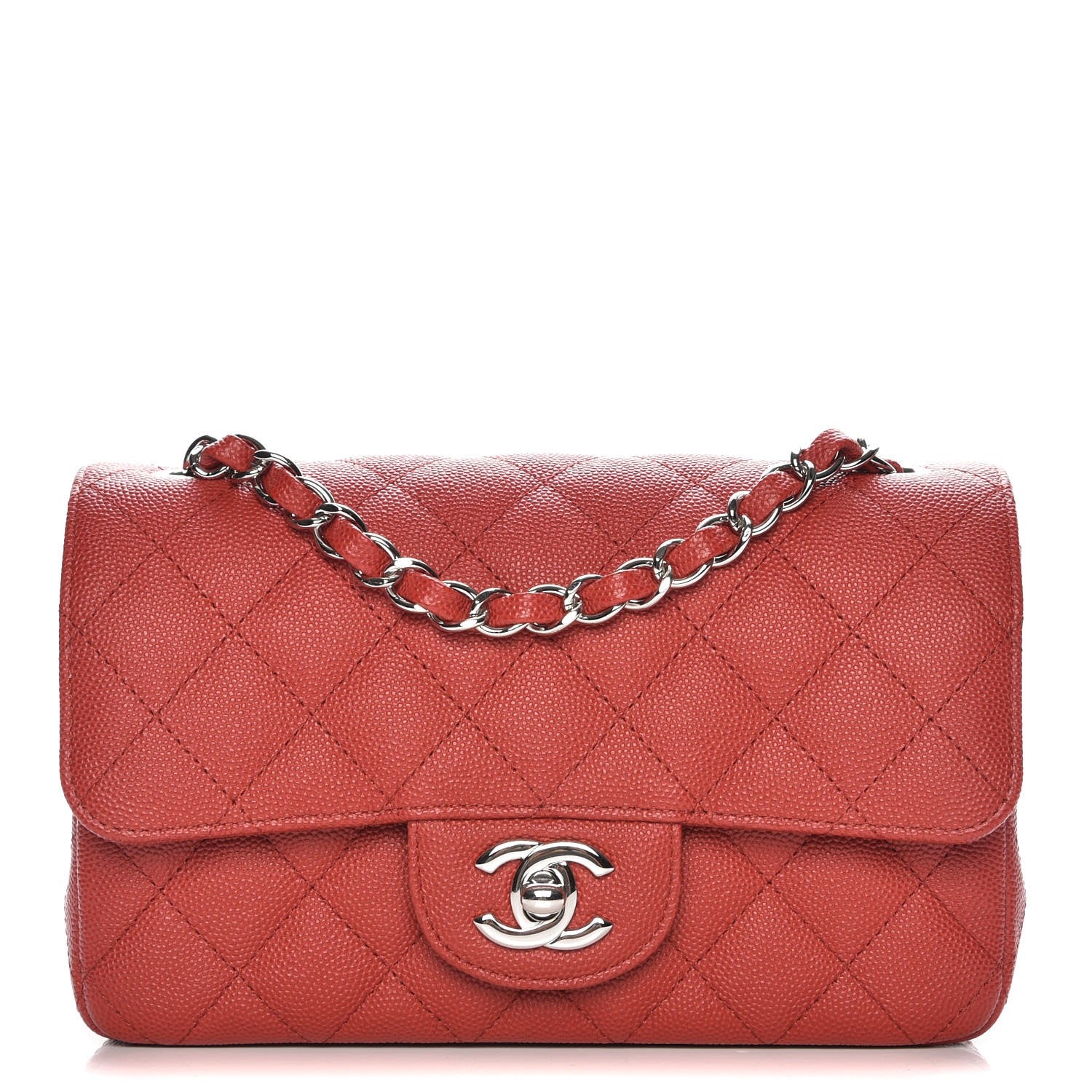 Chanel Caviar Quilted Mini Rectangular Flap Red 1 of 8