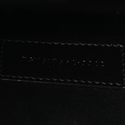 Saint Laurent Grain De Poudre Matelasse Chevron Monogram Envelope Clutch Black 7 of 10