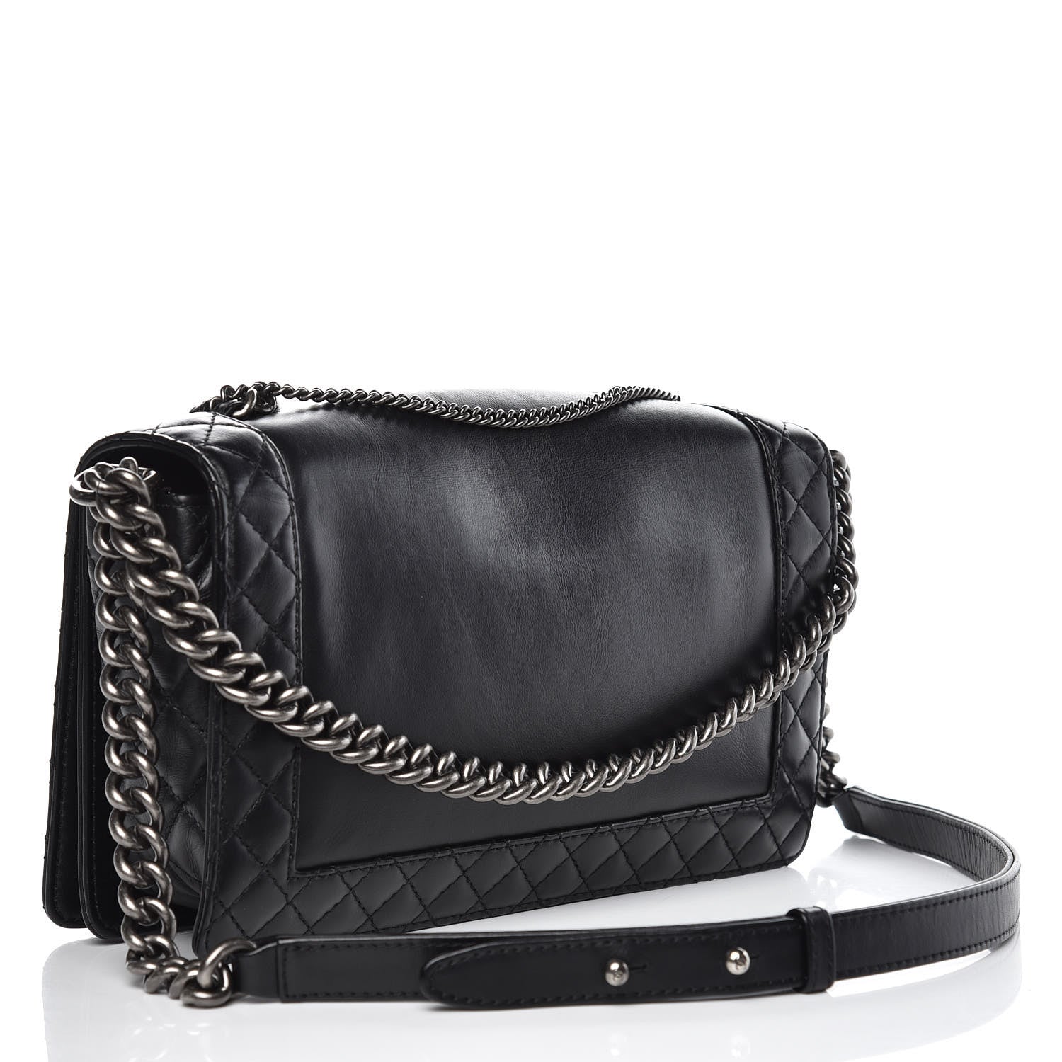 Chanel Calfskin Enchained Medium Boy Flap Black 3 of 9