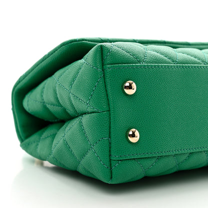 Chanel Caviar Quilted Mini Coco Handle Flap Green 9 of 10